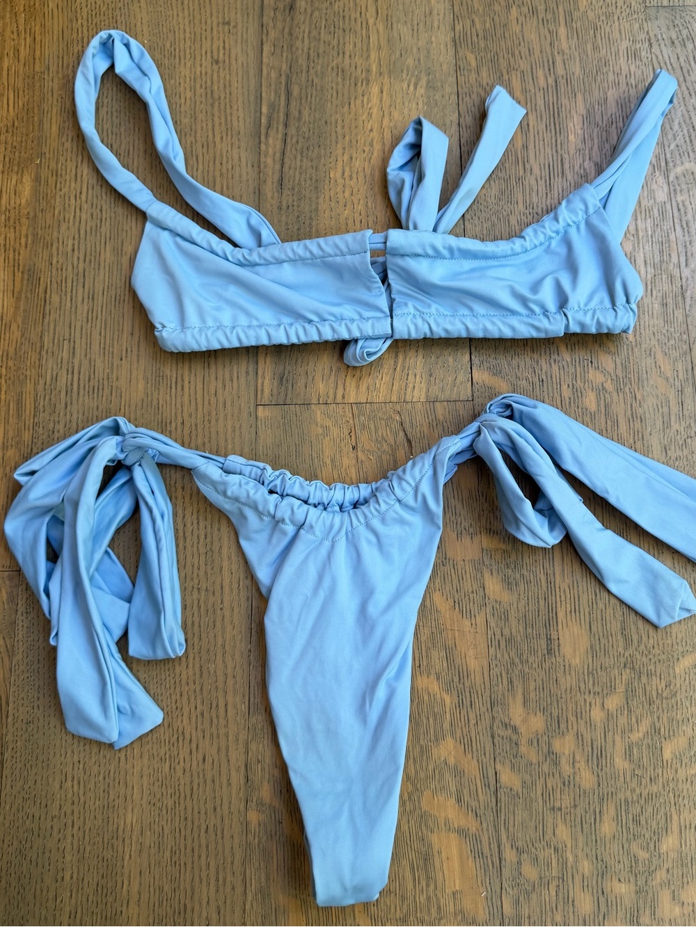 Frankie’s Bikinis Light Blue Tie-Side Bikini Set